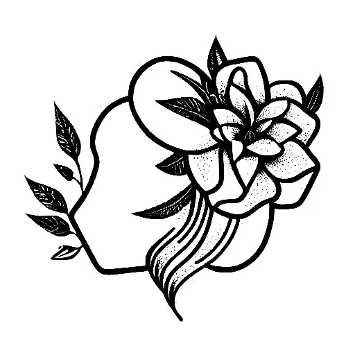 Aries Sign With Flowers