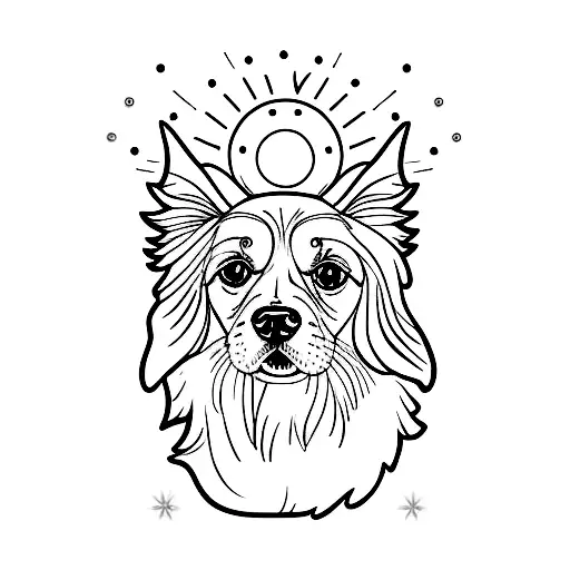 Golden Retriever With Sun