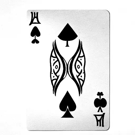 Simple Card Spades Elven Symbol Lines Organic Lord Of The Rings