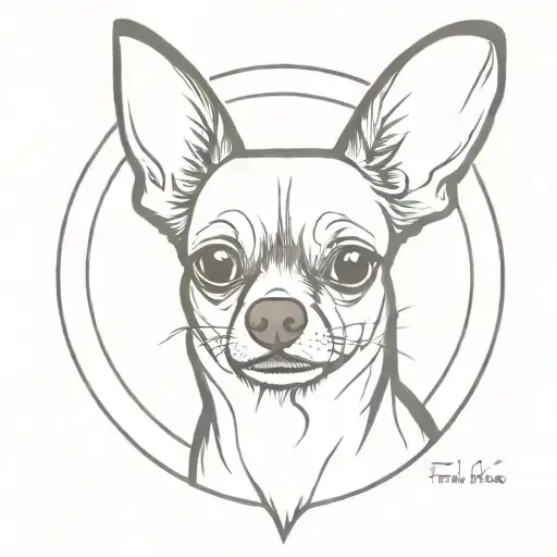 Black And Grey Chihuahua Face Looking Front On