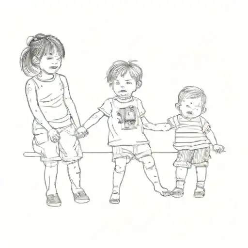 A Group Of Children On A Couch