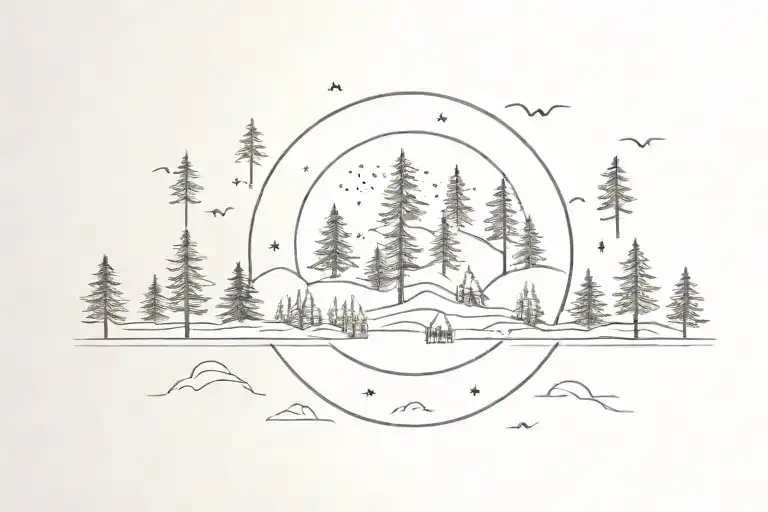 Indian Forests In A Circle