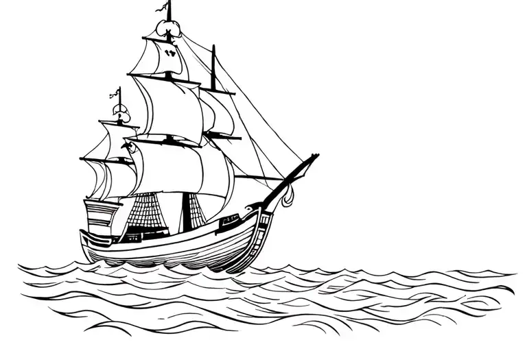 Peter Pan And Captain Hook On Pirate Ship Sailing