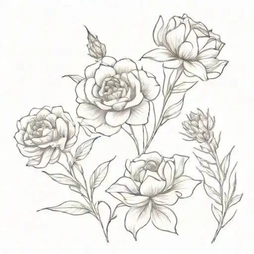 Fine Line June Birth Flower And October Birth Flower Bouquet