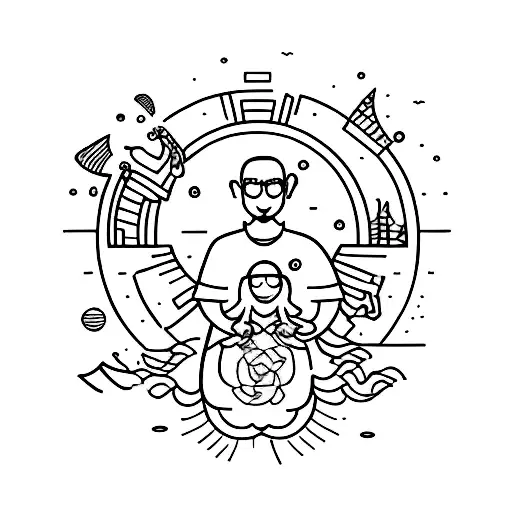 Mimalist Design For Father And Daughter