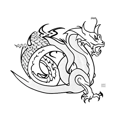 Dragon In A Minimalist Style