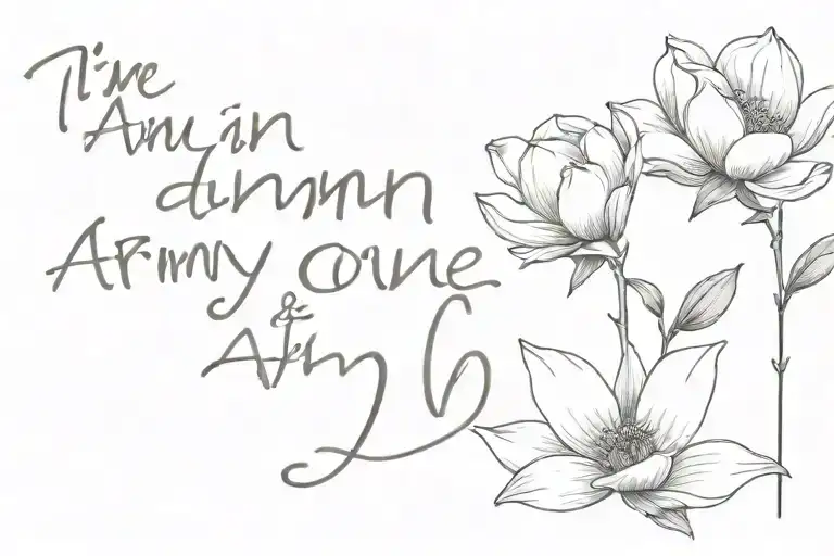 A Quote Saying I'm An Army Of One Owah With Magnolia Flower Beside It