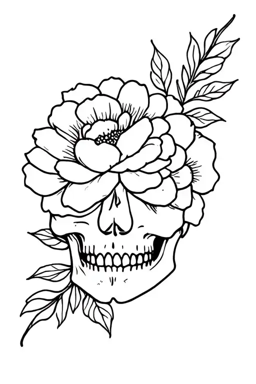 Flower And Skull