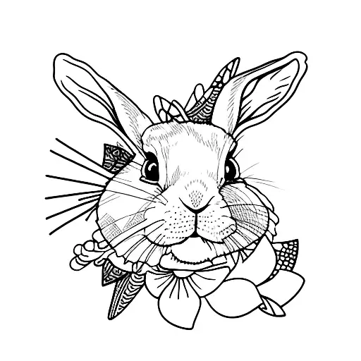 Rabbit Draw With A Thin Line