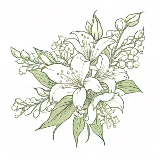 Carnation Lily Of The Valley Honeysuckle Bouquet