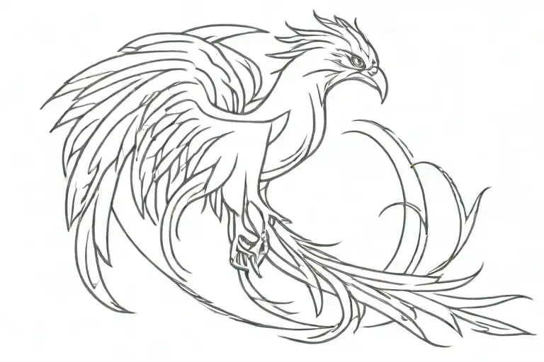Phoenix Rising From The Ashes Symbolizing Rebirth