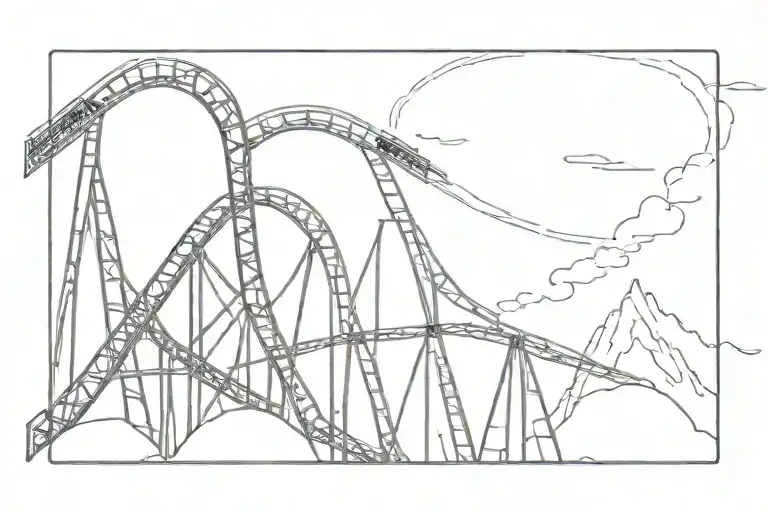 Rollercoaster Line Art With Looping
