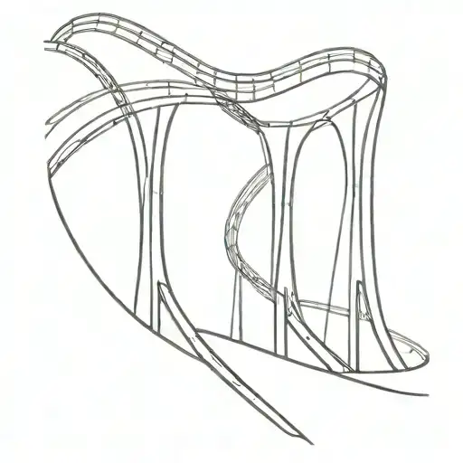 Rollercoaster Line Art With Looping