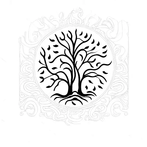 Tree Of Life With Mountains