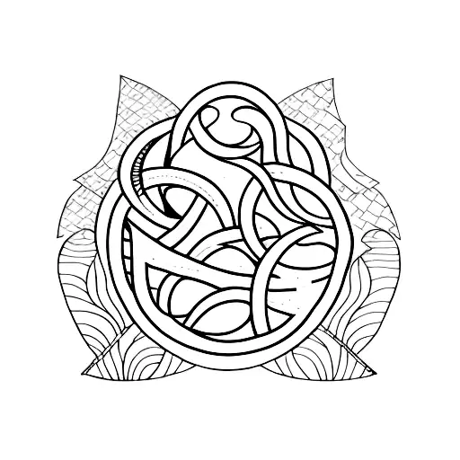 A Minimalist Tattoo Of A Botanical Illustration Of A Tarot Card