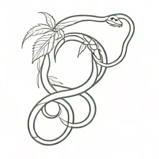 A Sketch Of A Cannabis Leaf Intertwined With A Snake Made Of Smoke