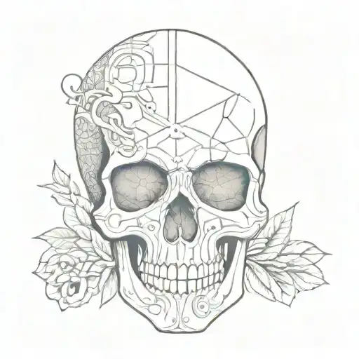 A Skull With Intricate Patterns Inspired By Ancient Artifacts From The Museum