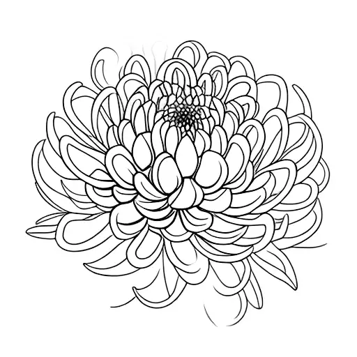 Chrysanthemum Flower Entwined With A Snake In Blackwork Style