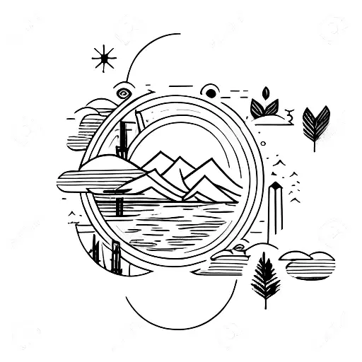 Narrow Lake With Moon Reflection