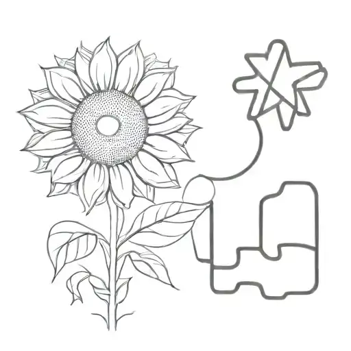 Sunflower And Puzzle Piece
