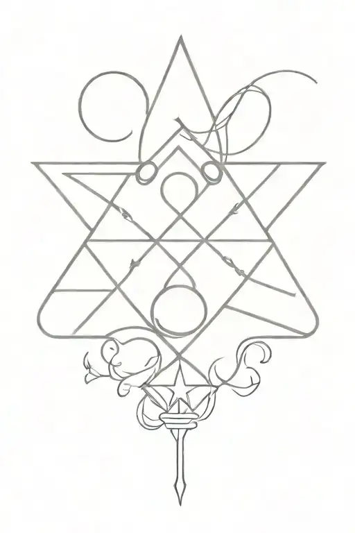 Combined Star And Key Intertwined