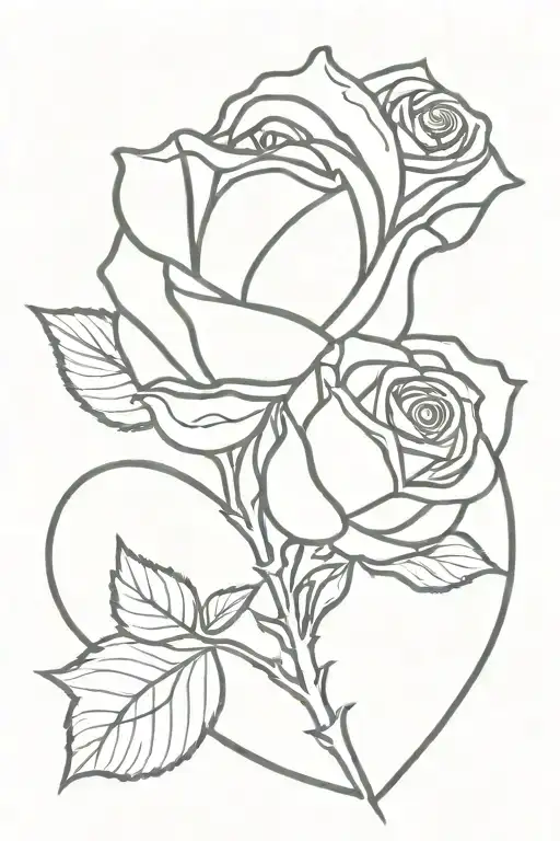 Rose With Heart In Reflection