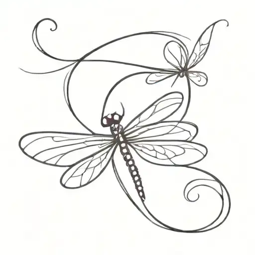 Dragonfly With Infinity Symbol Intertwined