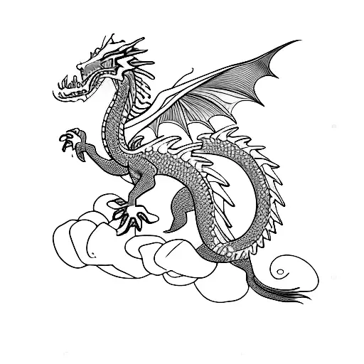 A Dragon With Wings Made Of Blooming Flowers