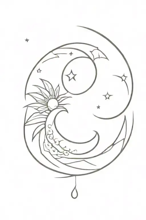 Sun And Moon Merging Together