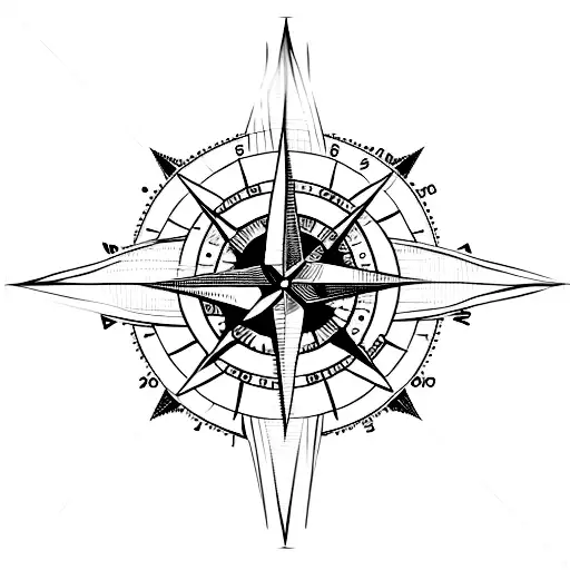 A Tattoo Of A Compass With A Hidden Message In Binary Code