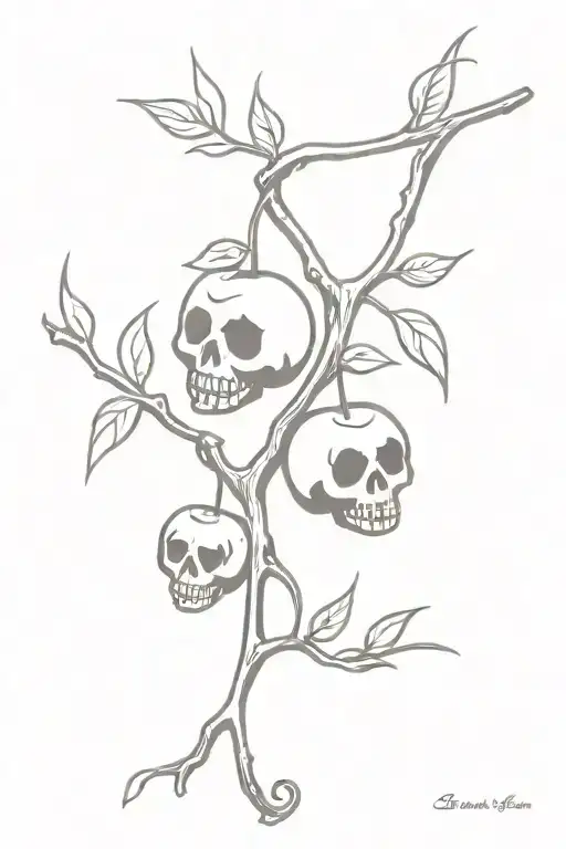 Cherry Skulls On A Vine