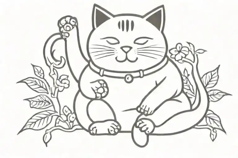 Funny Black Maneki Cat