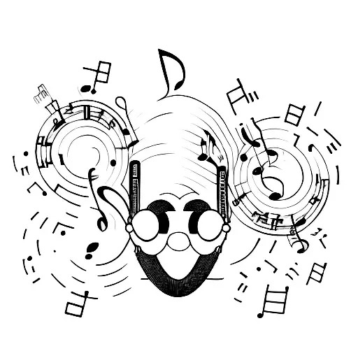 Music With Headphones And Face