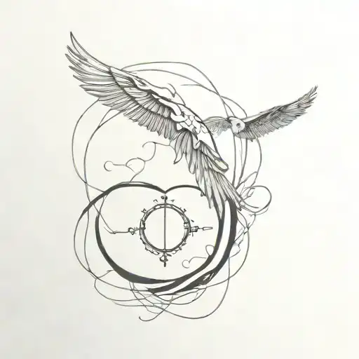 Time Turner Harry Potter And Phoenix Bird