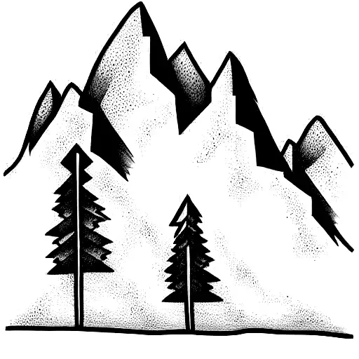 Mountain Scene With 4 Bears