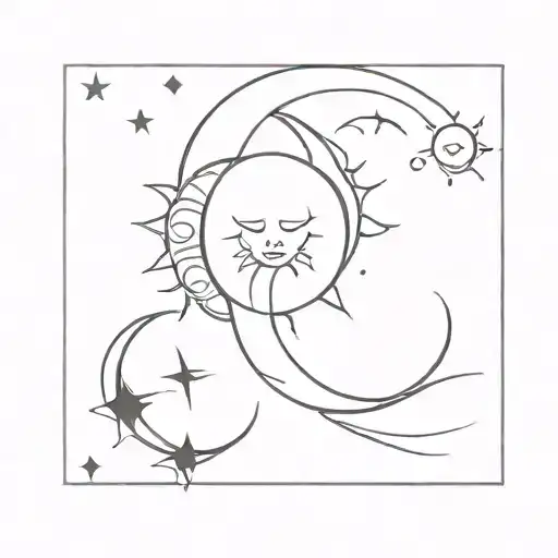 Sun And Moon Merging Together