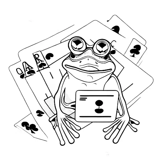 Frog With Glasses And Poker Cards