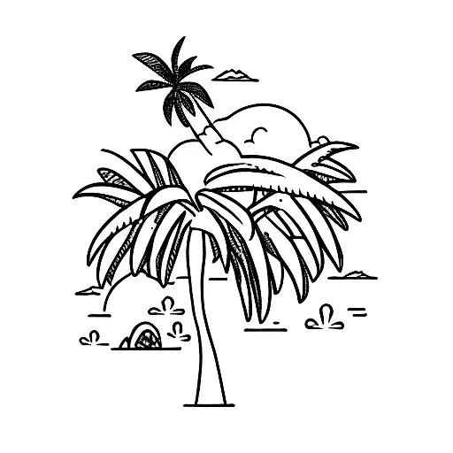 Alligator Climbing Down A Palm Tree