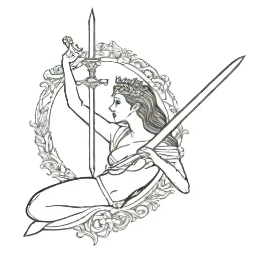 Queen Of Swords Only The Hand And Sword