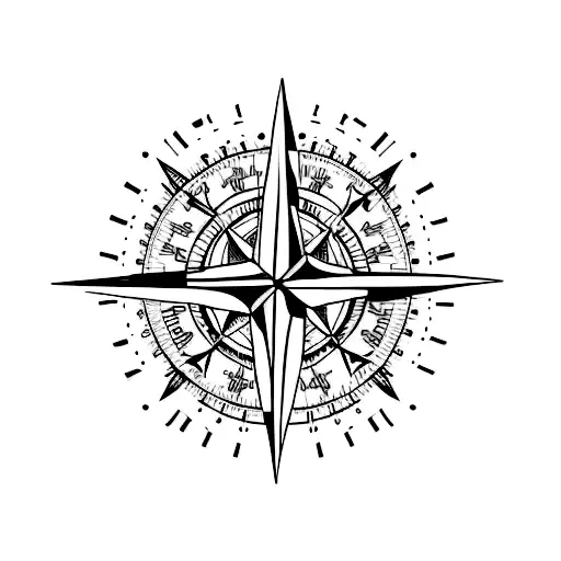 A Minimalist Tattoo Of A Compass Needle Formed By Boxing Gloves