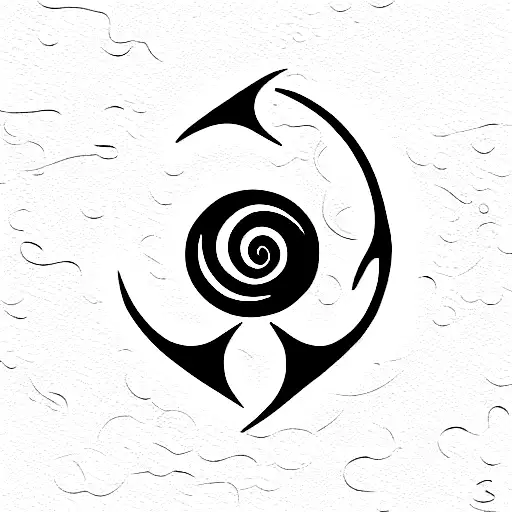 Moon And Cancer Symbol And Anchor And Symbol For Sister And Swirly Leaves