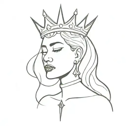 Crying Queen With A Sword Beneath Her Face