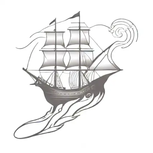 Ancient Ship On Fire