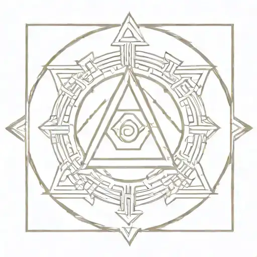 Aztec Symbols With Sacred Geometry