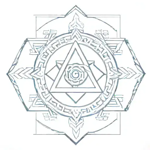 Aztec Symbols With Sacred Geometry