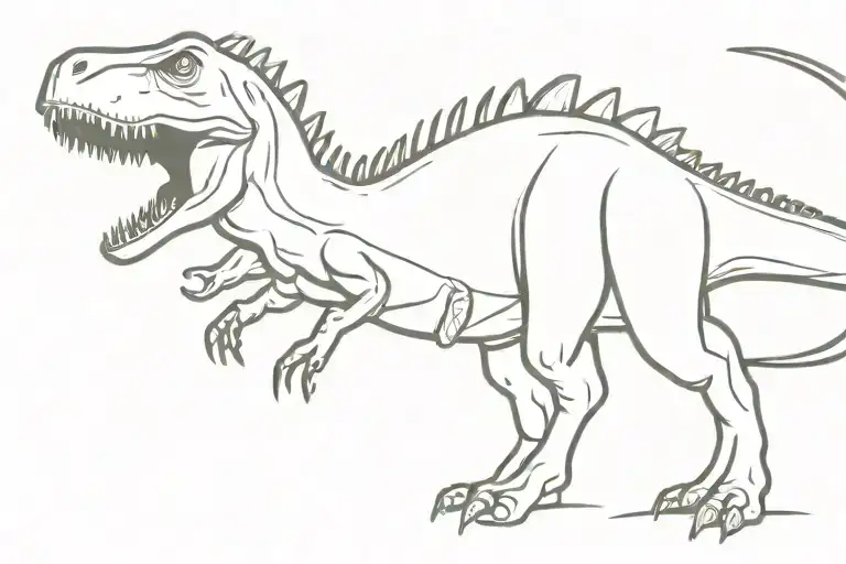 Dinosaur Brother And S Outline Drawing