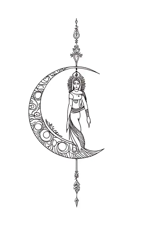 Inca Tattoo Moon Goddes Mama Killa