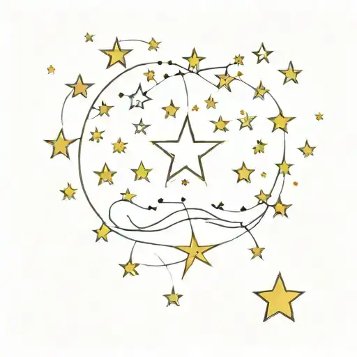 Tiny Stars Surrounding The Word Yellow