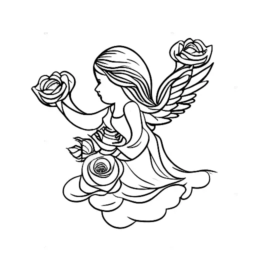 Angel And Roses