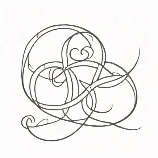 A Minimalist Tattoo Of A Father And Daughter's Initials Intertwined